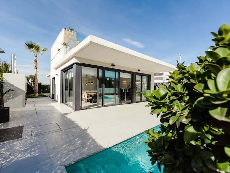 Modern home exterior with new windows